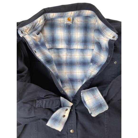 Carhartt Women's 2XL Canvas Flannel Shirt Work Wear Lined Snap - Picture 8 of 9